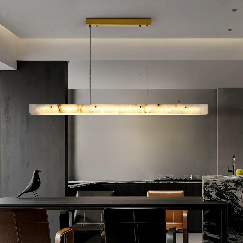 Interior Design Kitchen Modern - Постмодернистский мраморный длинный подвесной светильник, декор,