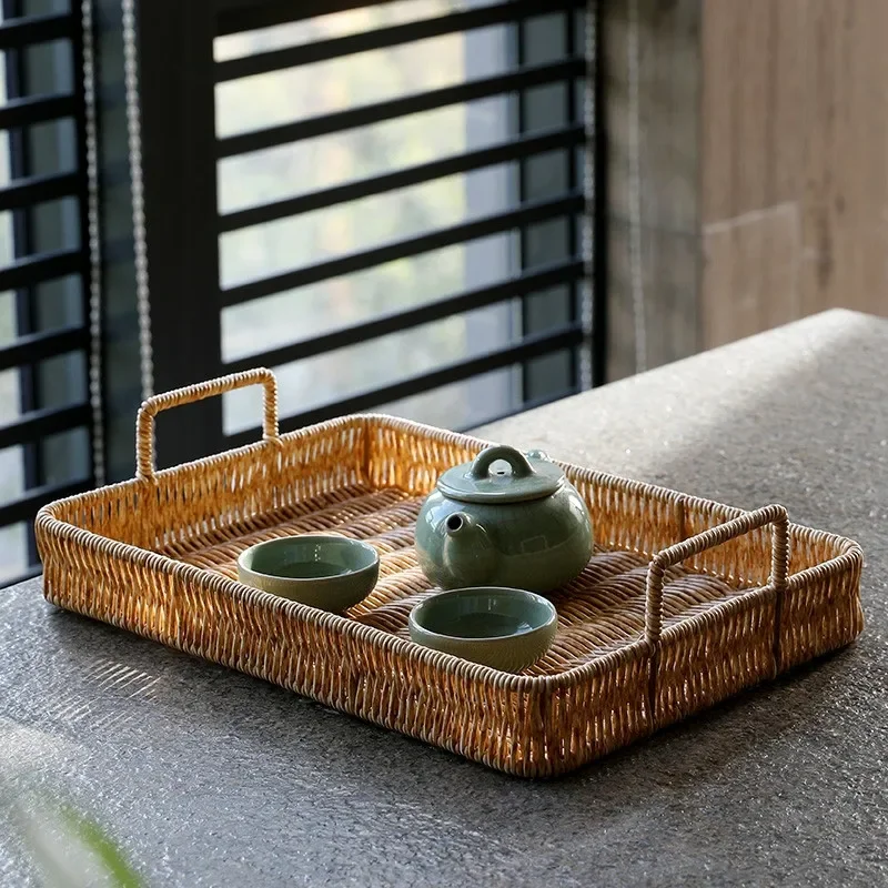 Rattan Tray Handle - Пластиковый поднос для хранения с ручкой,