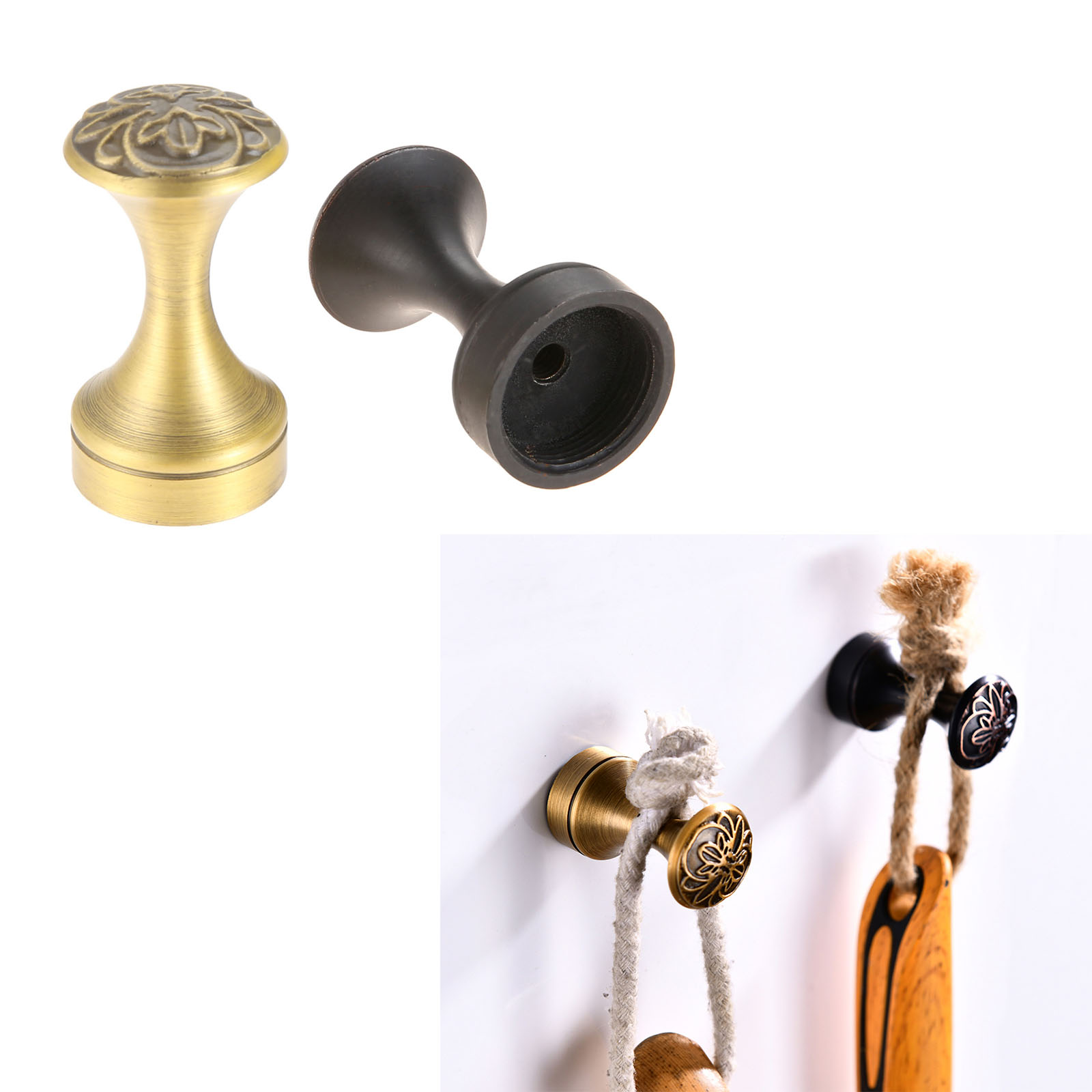 Antique Brass Hook - 1 шт. винтажный настенный крючок из
