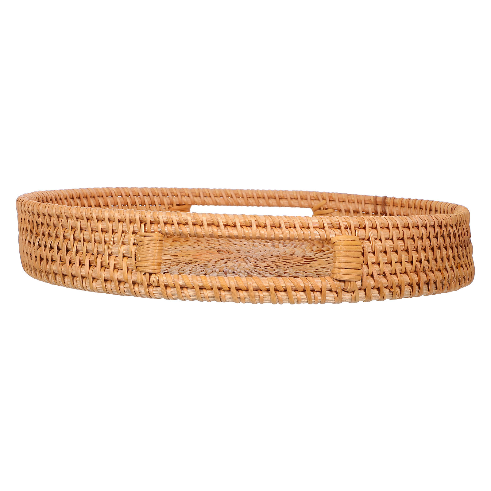 Rattan Tray Handle - 14-дюймовый круглый поднос из ротанга для