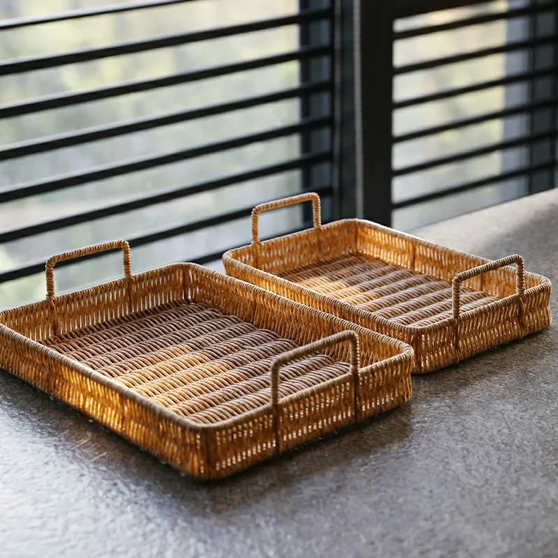 Пластиковый поднос для хранени – обзор и цена Rattan Tray Handle