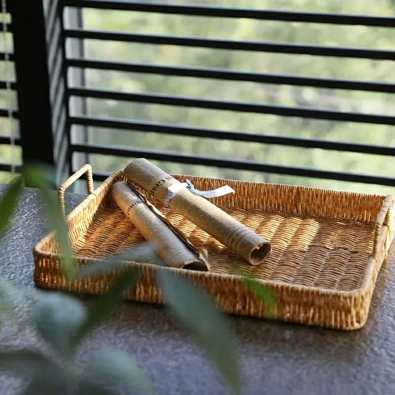 Пластиковый поднос для хранени – обзор и цена Rattan Tray Handle