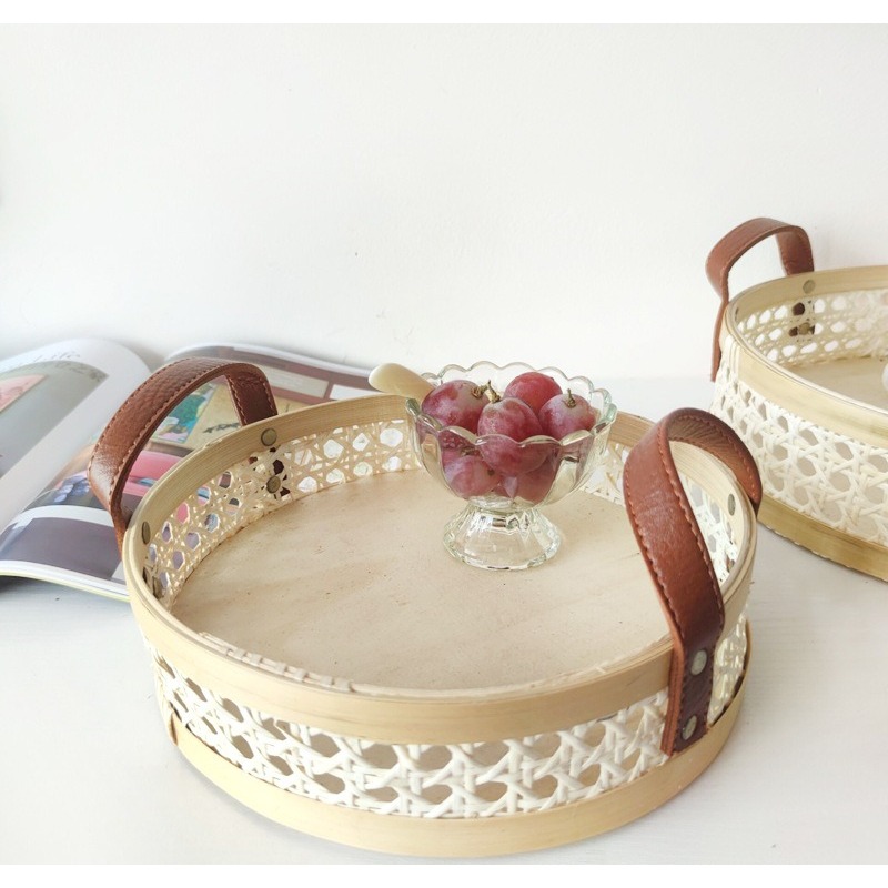 Ручная работа, ретро-поднос в  – обзор и цена Rattan Tray Handle
