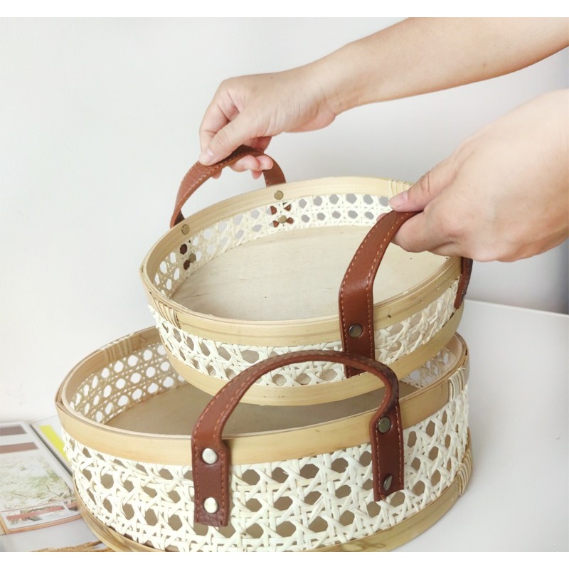 Ручная работа, ретро-поднос в  – обзор и цена Rattan Tray Handle