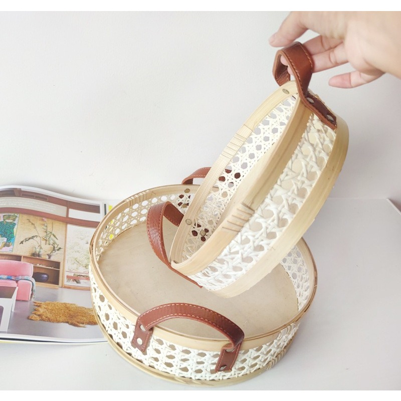 Ручная работа, ретро-поднос в  – обзор и цена Rattan Tray Handle