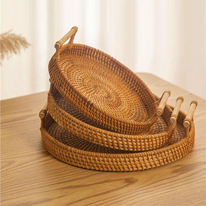 Корзина для хранения с ручкой  – обзор и цена Rattan Tray Handle