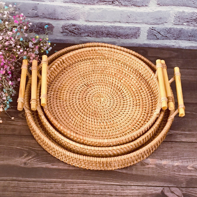 Корзина для хранения с ручкой  – обзор и цена Rattan Tray Handle