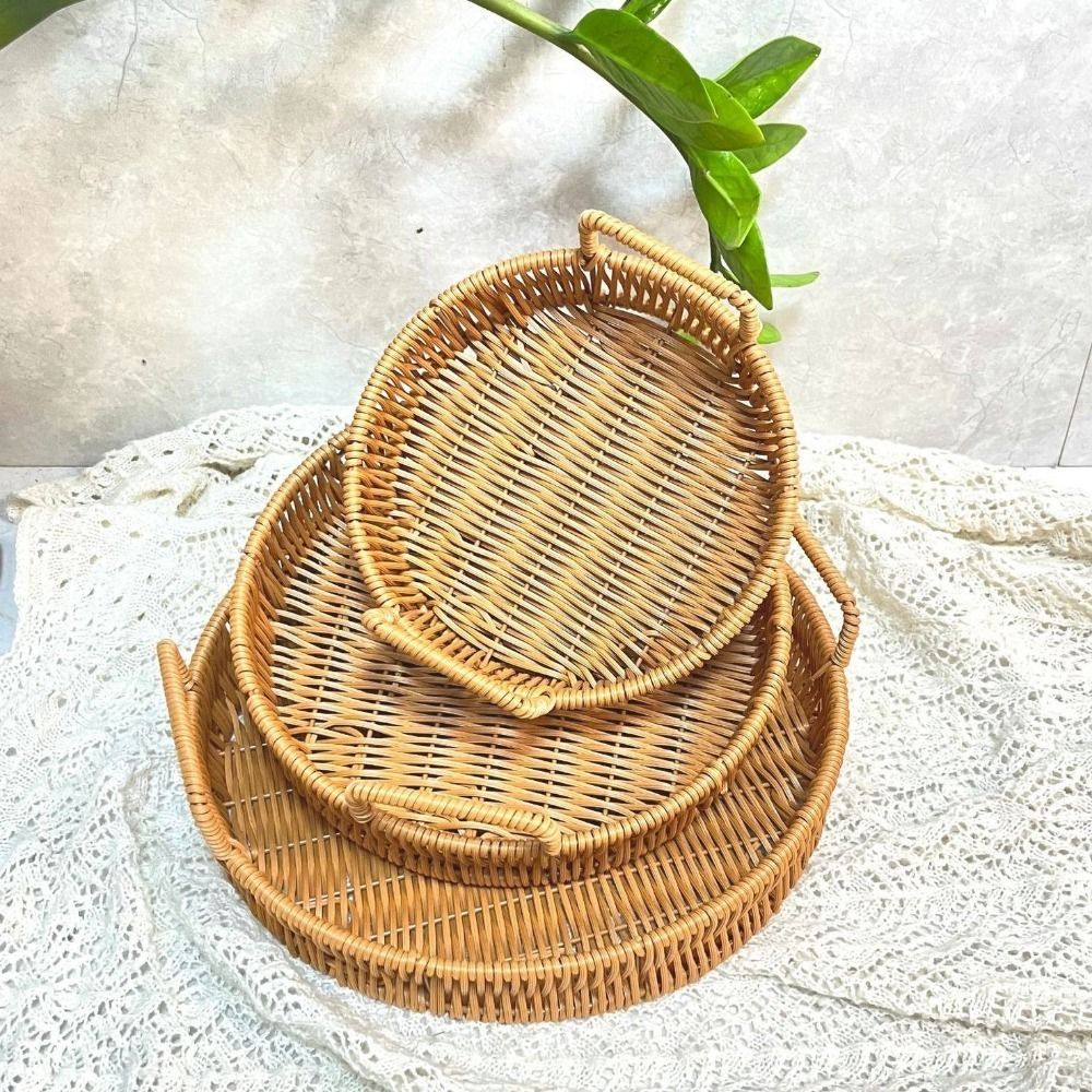Большая корзина для хранения и – обзор и цена Rattan Tray Handle